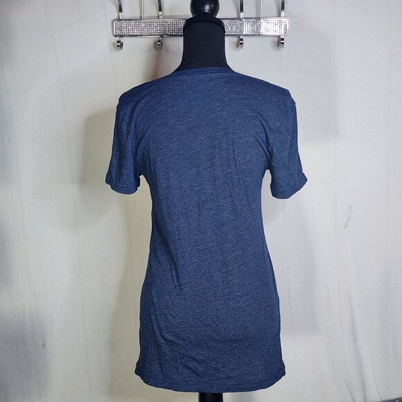 Victoria's Secret Navy Heather Sweet Pink Rainbow V Neck Short Sleeve Tee Size M - Picture 12 of 16